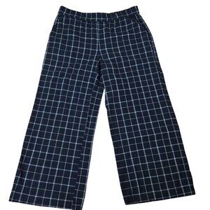 MARINE LAYER Allison Pant Black Windowpane Wide Leg XL High Rise Tencel Pull On